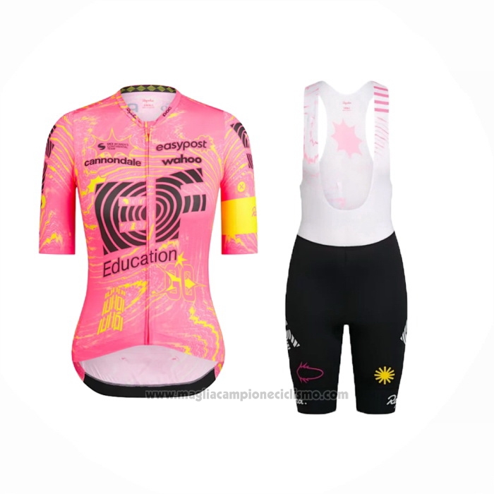 2024 Abbigliamento Ciclismo Donne EF Education Rosa Manica Corta e Salopette